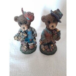 Vintage Resin Cornerstone Creations Bear Figurines set of 2